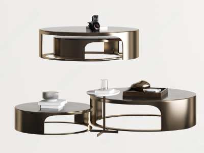 现代茶几组合3D模型下载